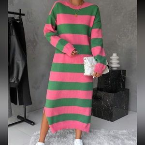 💚STRIPED SWEATER DRESS💗